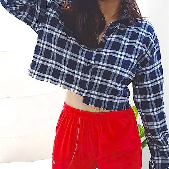 Cropped Checked Shirt